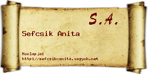 Sefcsik Anita névjegykártya